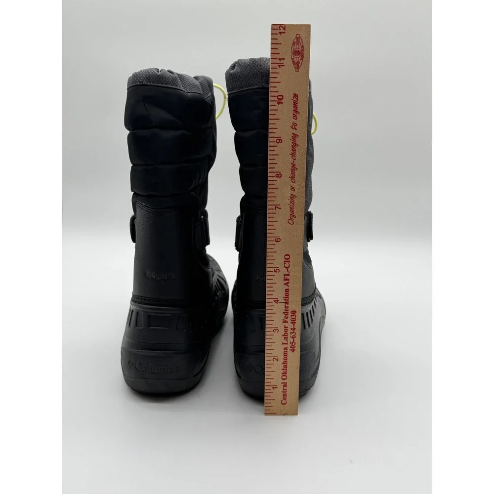 Columbia Powderbug Plus II Kids Snow Boots Black Grey 400g Insulation Size 4